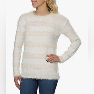 JOSEPH A. striped white ivory pullover sweater